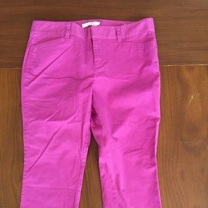 NWT Ann Taylor Loft Marisa Capri Pants Pink Zipper